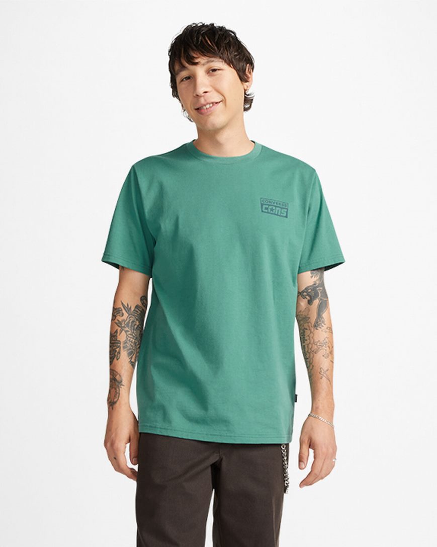 Camiseta Converse CONS Gráficas Masculino Verdes | PT S09354P